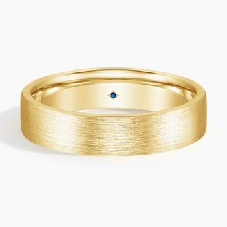 Hidden Lotus Sapphire 5mm Wedding Ring in 18K Yellow Gold