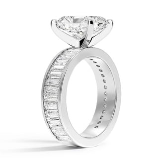 Custom Radiant and Baguette Channel Set Diamond Ring