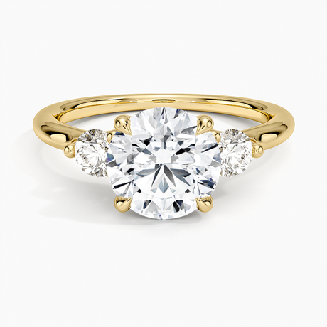 18K Yellow Gold Freesia Three Stone Diamond Ring (1/3 ct. tw.)