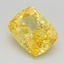 0.74 Ct. Fancy Vivid Yellow Cushion Lab Grown Diamond
