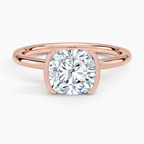 14K Rose Gold Annika Half Bezel Solitaire Ring