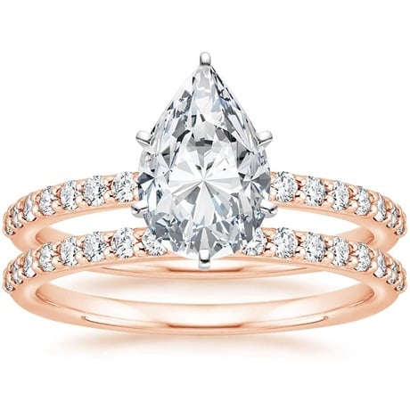 14K Rose Gold Petite Shared Prong Bridal Set (1/2 ct. tw.)