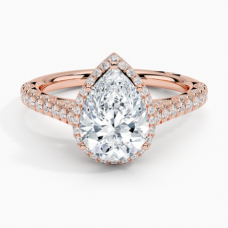 18K Rose Gold Tacori Petite Crescent Classic Bloom Diamond Ring