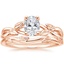 14K Rose Gold Budding Willow Ring with Winding Willow Ring