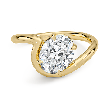 18K Yellow Gold Aire Solitaire Ring