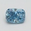 1.00 Ct. Fancy Vivid Blue Cushion Lab Grown Diamond