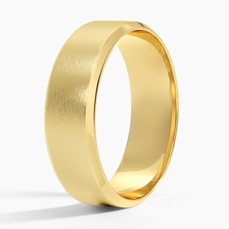 Slim Profile Beveled Edge Matte 6.5mm Wedding Ring