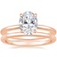 14K Rose Gold Audrey Perfect Fit Solitaire Ring with Petite Comfort Fit Wedding Ring