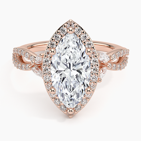 14K Rose Gold Luxe Willow Halo Diamond Ring (2/5 ct. tw.)