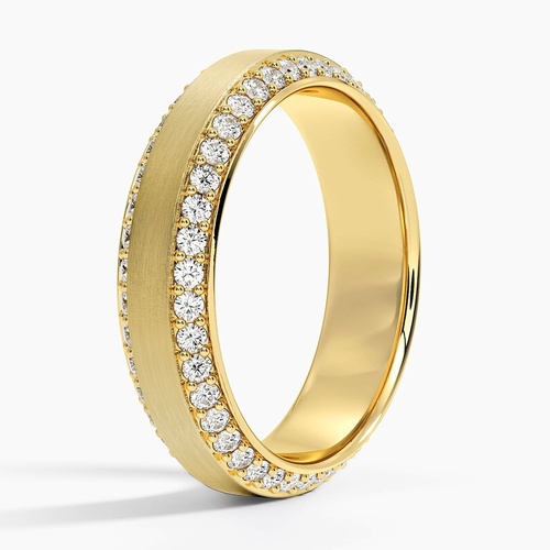 Be  18k リング Beveled Edge Matte Eternity Lab Diamond 6mm Wedding Ring (1 ct. tw