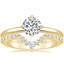 18K Yellow Gold North Star Ring with Luxe Lunette Diamond Ring (1/3 ct. tw.)
