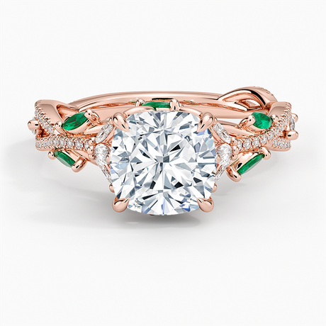 Luxe Secret Garden Lab Emerald and Diamond Ring