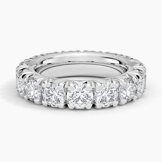 French Pavé Eternity Diamond Ring (6 ct. tw.) in 18K White Gold