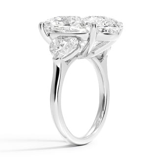 Custom Heart-Shaped Three Stone Diamond Ring