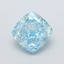 1.66 Ct. Fancy Vivid Greenish Blue Cushion Lab Grown Diamond