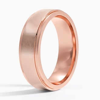Theo Step Edge 5.5mm Wedding Ring in 14K Rose Gold