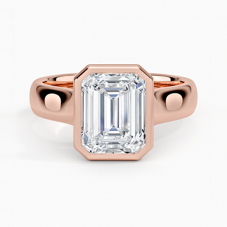 14K Rose Gold Luna 4mm Bezel Ring