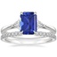 18K White Gold Trillion Three Stone Diamond Ring with Luxe Sia Diamond Open Ring (1/5 ct. tw.)