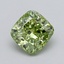 1.59 Ct. Fancy Vivid  Green Cushion Lab Grown Diamond