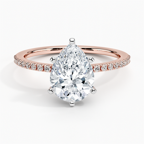 14K Rose Gold Ballad Half Coverage Diamond Ring (1/8 ct. tw.)