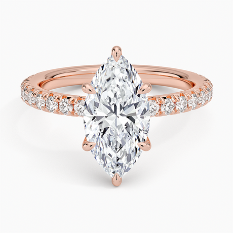 14K Rose Gold Amelie Three-Quarter Coverage Diamond Ring