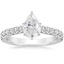 18K White Gold Sienna Half Coverage Diamond Ring, smalltop view