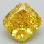 2.67 Ct. Fancy Vivid Yellow Cushion Lab Grown Diamond