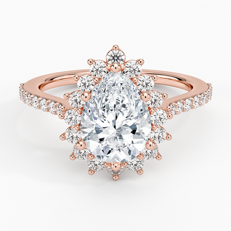 14K Rose Gold Luxe Sunburst Halo Diamond Ring (1/2 ct. tw.)