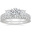 Platinum Constance Three Stone Diamond Ring (3/4 ct. tw.) with Luxe Bliss Diamond Ring (1/3 ct. tw.)