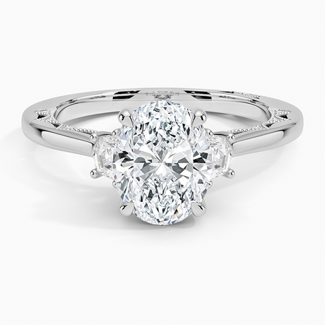 Tacori Lunetta Crescent Three Stone Diamond Ring
