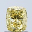 1.03 Ct. Fancy Vivid Yellow Cushion Lab Grown Diamond