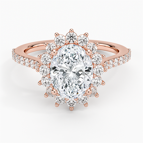 14K Rose Gold Luxe Sunburst Halo Diamond Ring (1/2 ct. tw.)