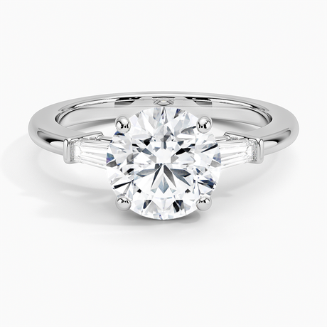 Platinum Tapered Baguette Three Stone Diamond Ring