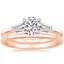 14K Rose Gold Symphony Diamond Ring (1/2 ct. tw.) with Petite Comfort Fit Wedding Ring