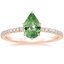 14K Rose Gold Viviana Three-Quarter Coverage Diamond Ring, smalltop view