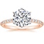 14K Rose Gold Six Prong Petite Shared Prong Diamond Ring (1/5 ct. tw.), smalltop view
