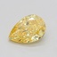 1.06 Ct. Fancy Vivid  Yellow Pear Lab Grown Diamond