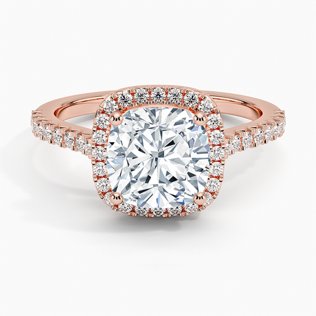 14K Rose Gold Adorned Odessa Halo Diamond Ring