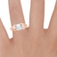 14K Rose Gold Haiden Bezel Ring, smallzoomed in top view on a hand
