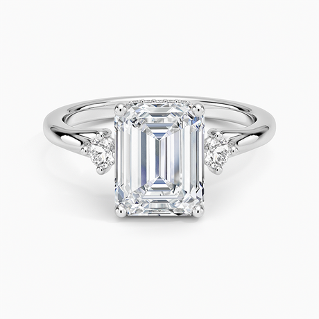 Platinum Floating Three Stone Diamond Ring
