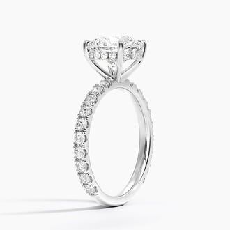 Grand Perfect Fit Three-Quarter Diamond Ring with 2.5ct Round Certified Lab Diamond