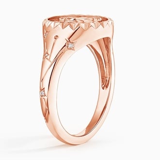 Virgo Zodiac Diamond Signet Ring