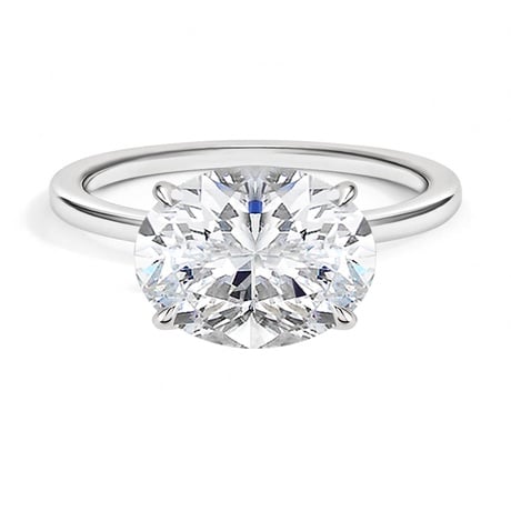 18K White Gold Perfect Fit East-West Solitaire Ring