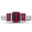 Custom Ruby Three Stone Set