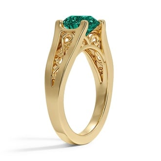Custom Retro Hand-Engraved Diamond Ring