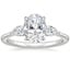 18K White Gold Opera Three Stone Diamond Ring, smalltop view