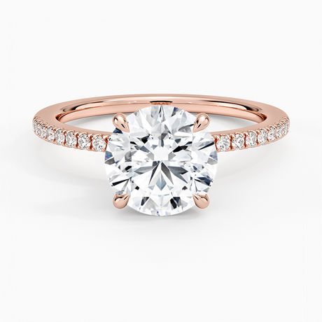 14K Rose Gold Demi Half Coverage Diamond Ring (1/5 ct. tw.)