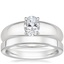 18K White Gold Adrian Ring with 2.5mm Soft Edge Quattro Wedding Ring