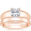 14K Rose Gold Adrian Ring with 2.5mm Soft Edge Quattro Wedding Ring