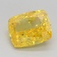0.74 Ct. Fancy Vivid Yellow Cushion Lab Grown Diamond